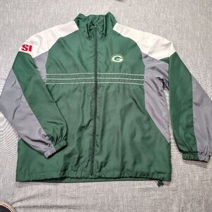 Green Bay Packers Track Jacket Sports‎ Illustrated Reebok SI Size Large